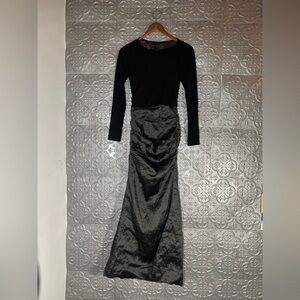 Nicole Miller vintage 90s techo metal runway designer  gown dress statement